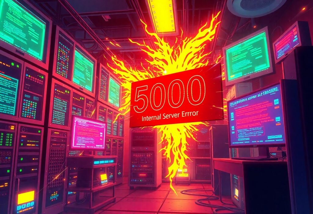 a computer room with many monitors and a sign