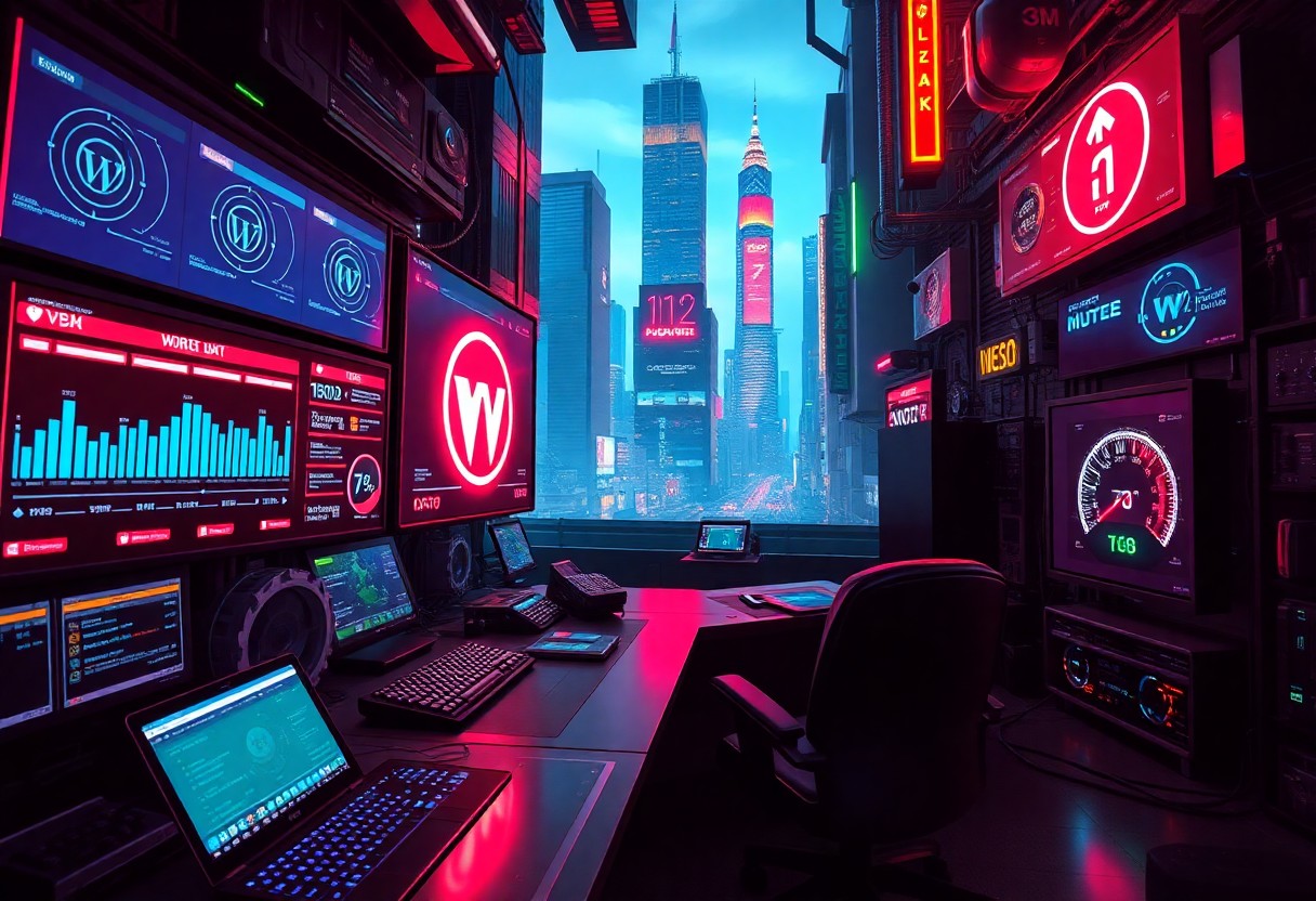 a room with many computers and monitors