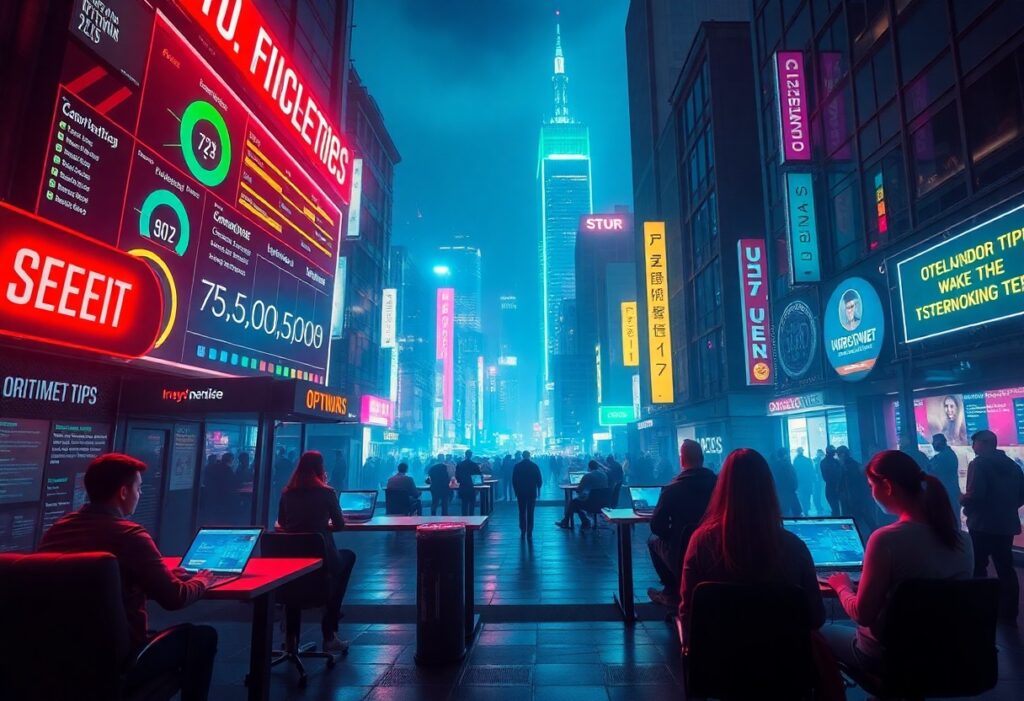 people sitting at tables in a city