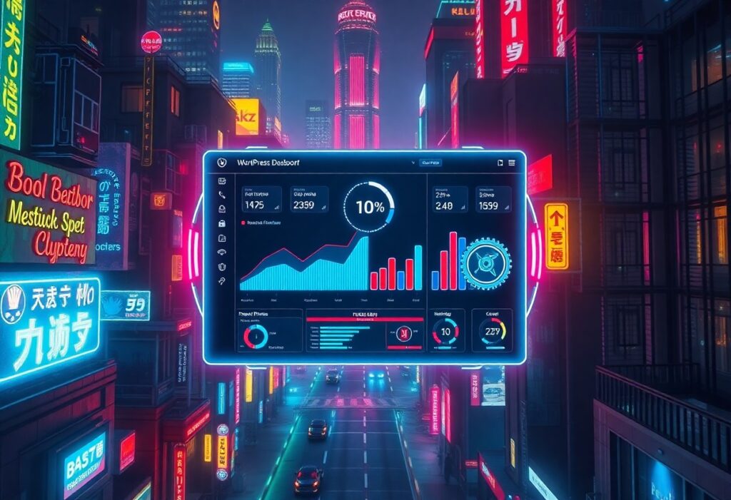 a screen on a city street