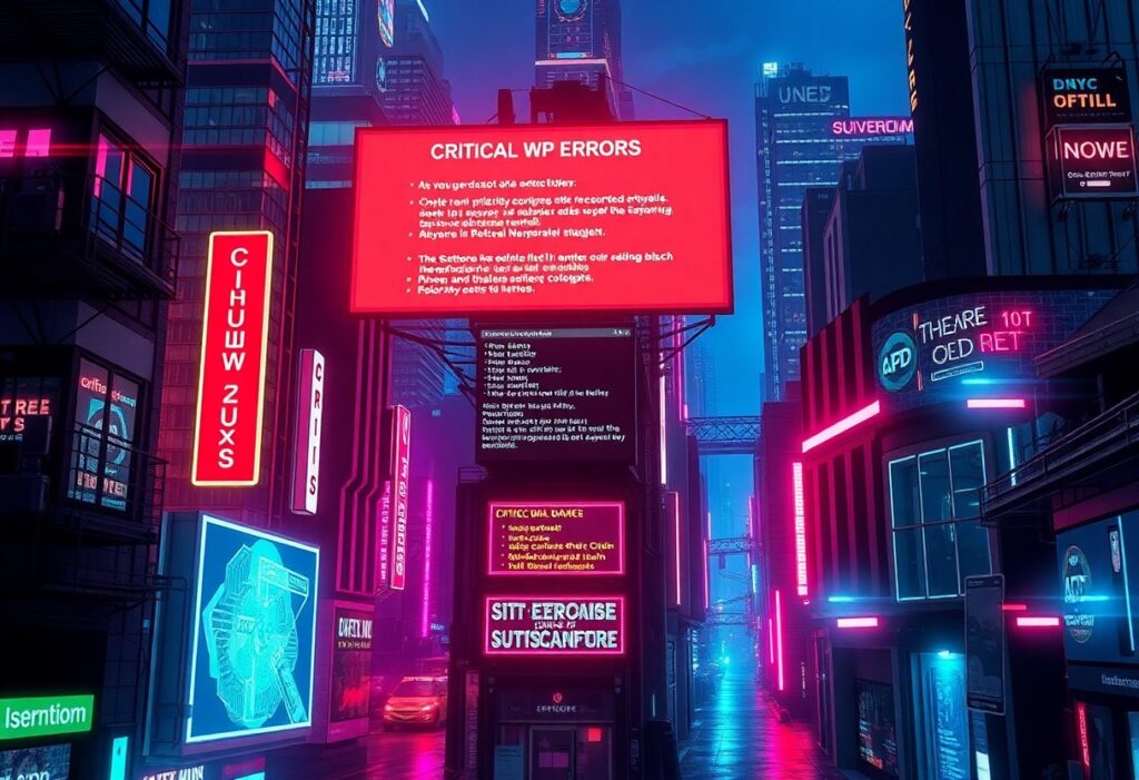 a city street with neon signs