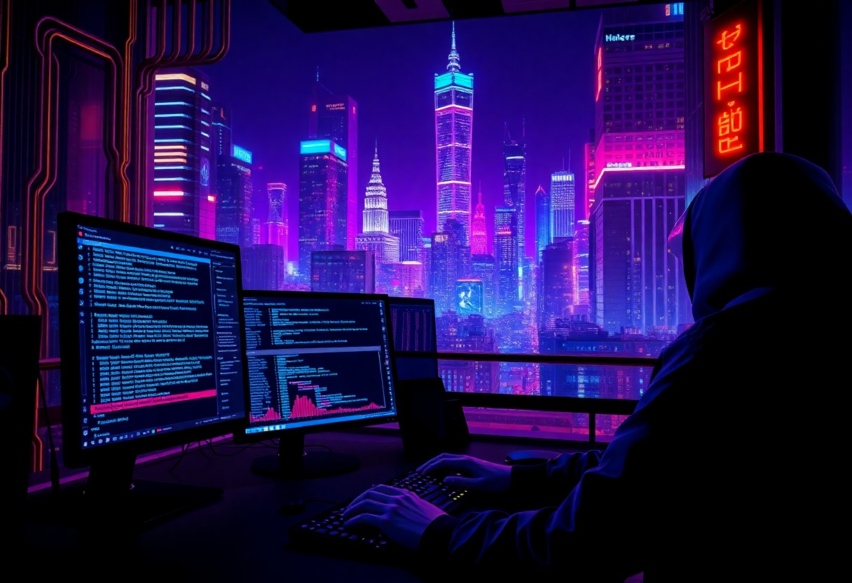 a person in a hoodie using a computer