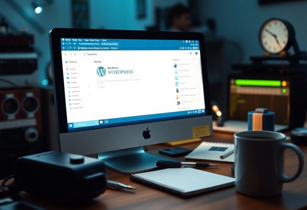 a computer on a desk