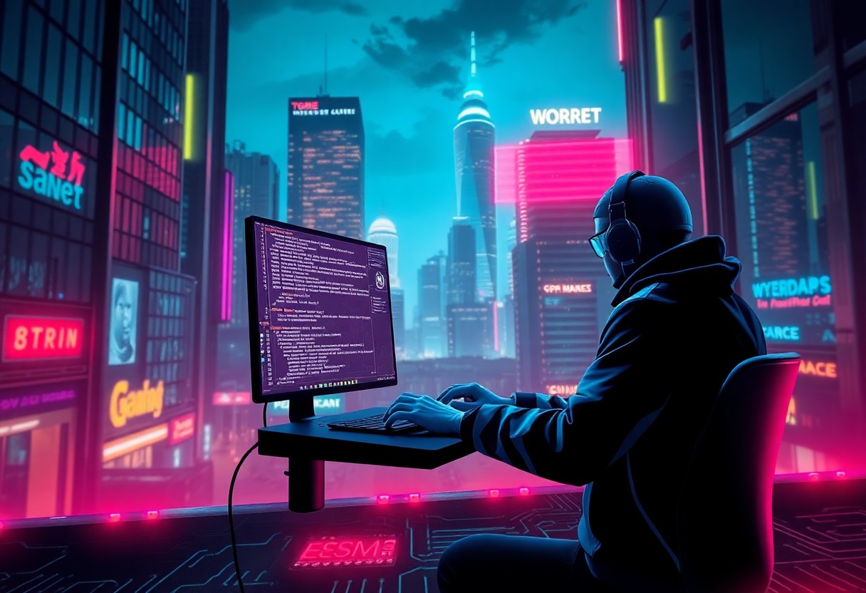 a man sitting at a desk in front of a computer