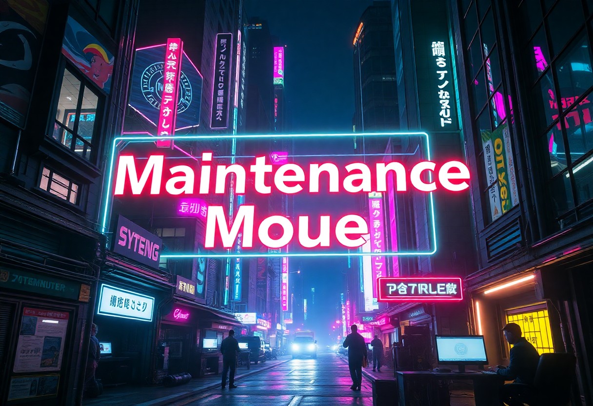 a street with neon signs and people walking on it