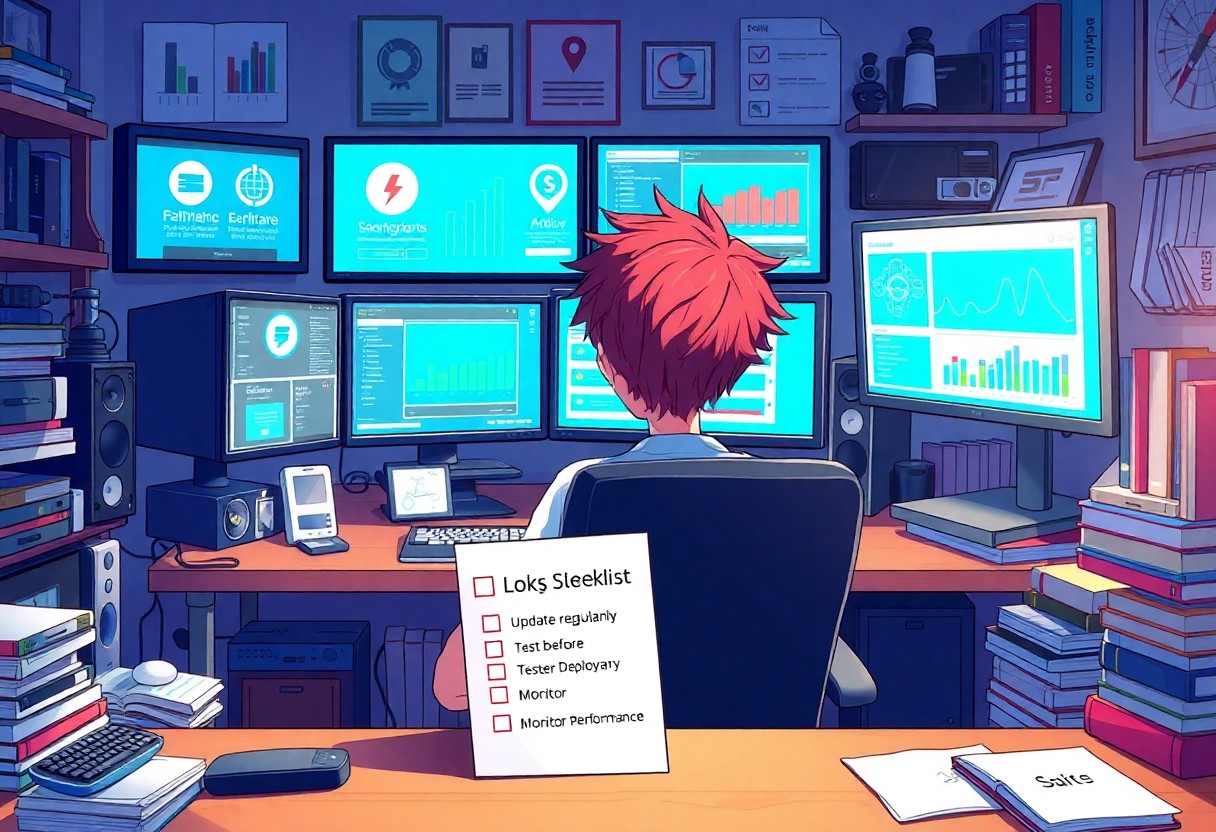 a man sitting at a desk looking at a computer screen
