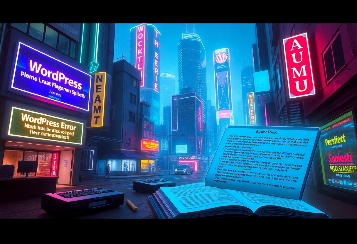 a book on a street with neon signs