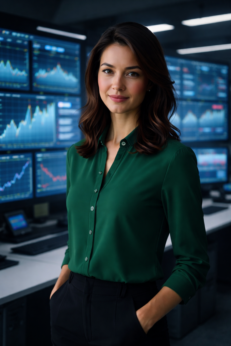 Confident professional in tech setting